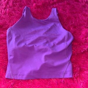 Purple lulu top size 2, built in bra
